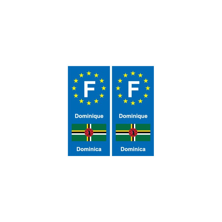 F Europe Dominique Dominica autocollant plaque