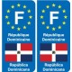 F Europe République Dominicaine autocollant plaque