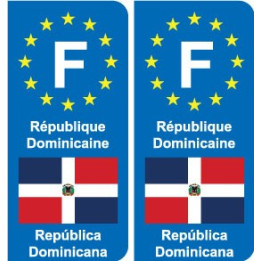 F Europe République Dominicaine autocollant plaque
