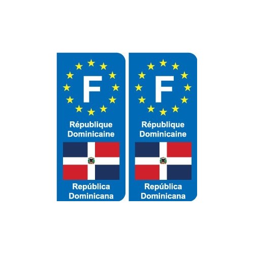 F Europe République Dominicaine autocollant plaque