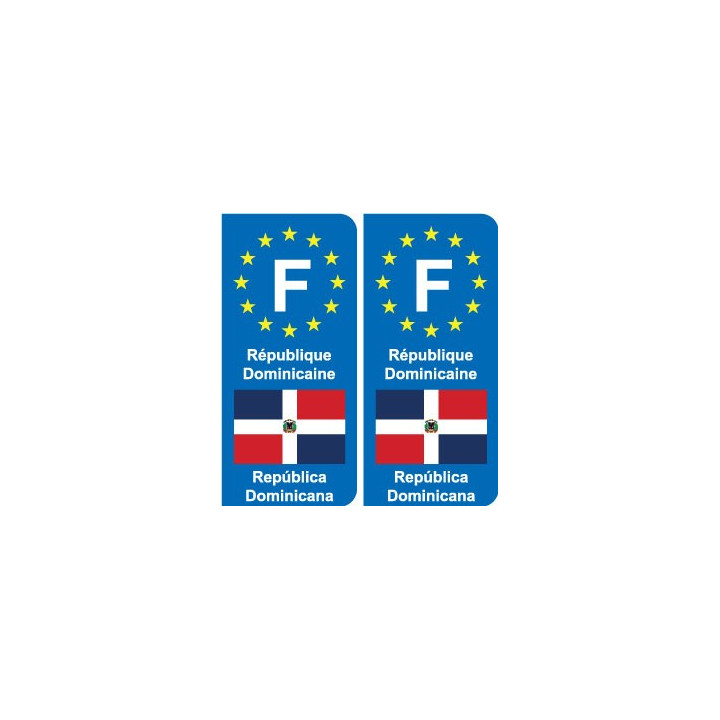 F Europe République Dominicaine autocollant plaque