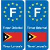 F Europe Timor Oriental East Timor autocollant plaque