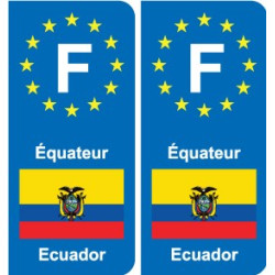 F Europe Équateur Ecuador autocollant plaque