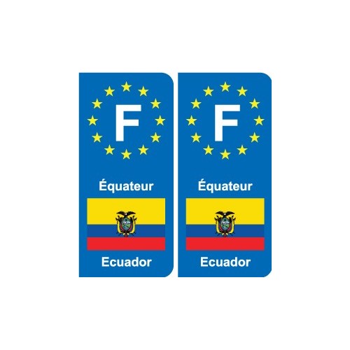 F Europe Équateur Ecuador autocollant plaque