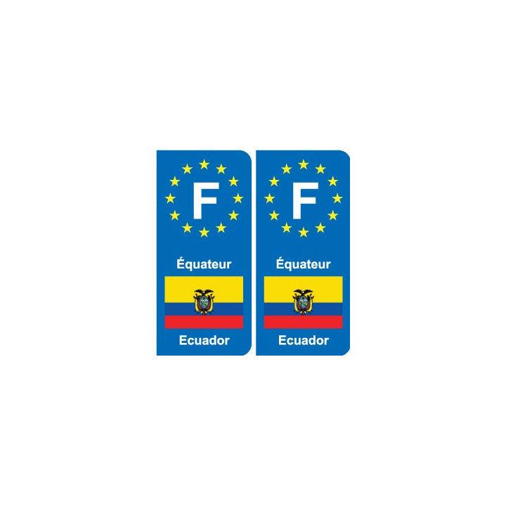 F Europe Équateur Ecuador autocollant plaque