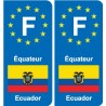 F Europe Équateur Ecuador autocollant plaque