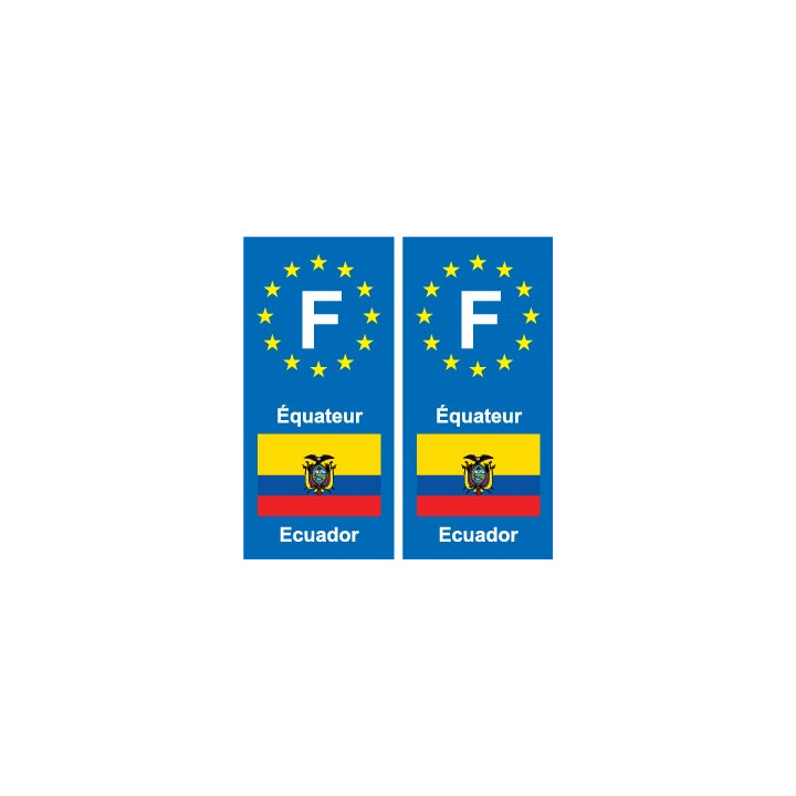 F Europe Équateur Ecuador autocollant plaque
