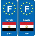 F Europe Égypte Egypt autocollant plaque