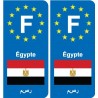 F Europe Égypte Egypt autocollant plaque
