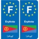 F Europe Érythrée Eritrea autocollant plaque