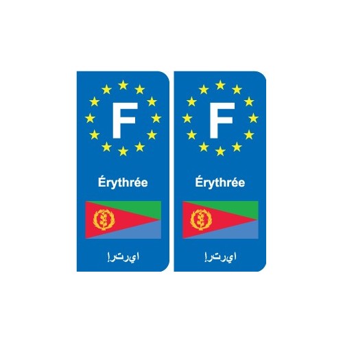 F Europe Érythrée Eritrea autocollant plaque