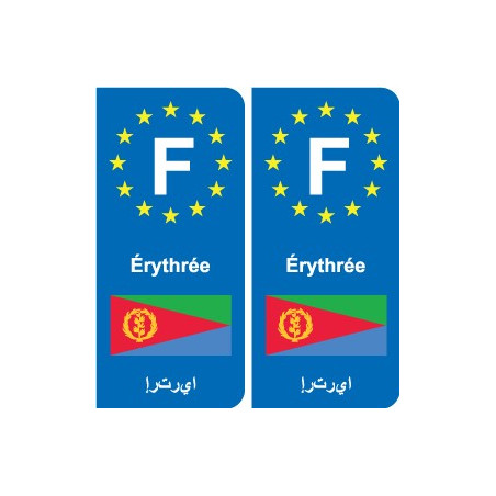 F Europe Érythrée Eritrea autocollant plaque