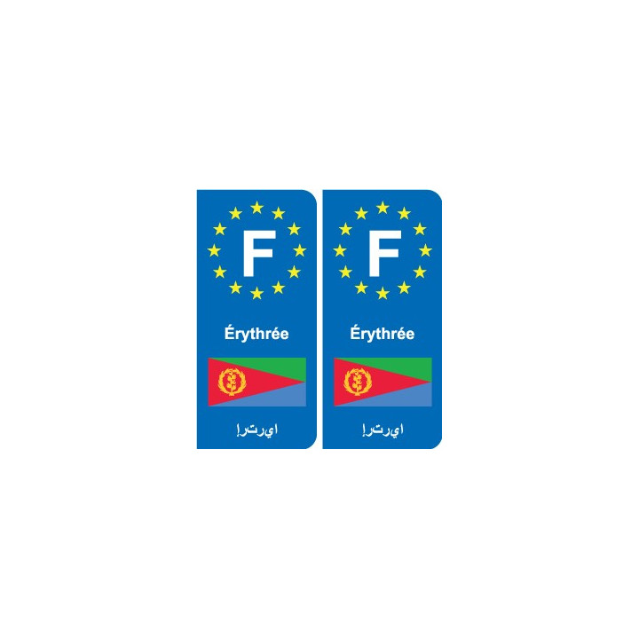 F Europe Érythrée Eritrea autocollant plaque