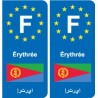 F Europe Érythrée Eritrea autocollant plaque