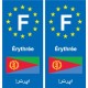 F Europe Érythrée Eritrea autocollant plaque