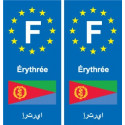 F Europe Érythrée Eritrea autocollant plaque