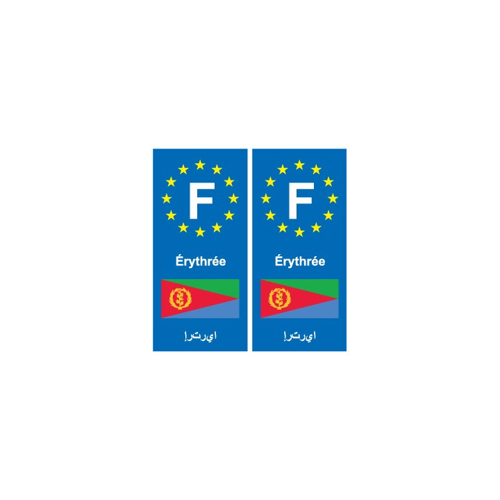 F Europe Érythrée Eritrea autocollant plaque