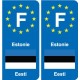 F Europe Estonie Estonia autocollant plaque