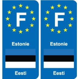 F Europe Estonie Estonia autocollant plaque