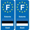 F Europe Estonie Estonia autocollant plaque