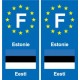 F Europe Estonie Estonia autocollant plaque