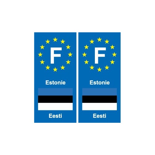 F Europe Estonie Estonia autocollant plaque