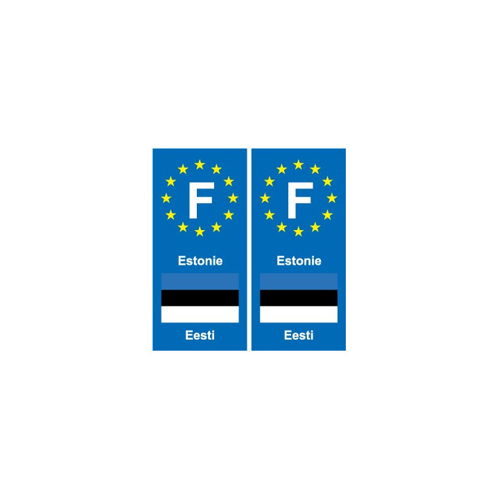 F Europe Estonie Estonia autocollant plaque