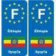 F Europe Éthiopie Ethiopia autocollant plaque