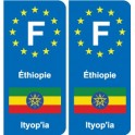 F Europe Éthiopie Ethiopia autocollant plaque