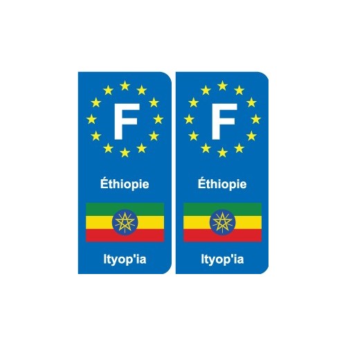 F Europe Éthiopie Ethiopia autocollant plaque