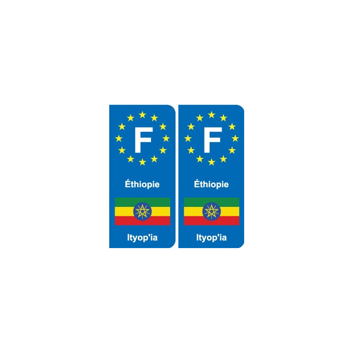 F Europe Éthiopie Ethiopia autocollant plaque