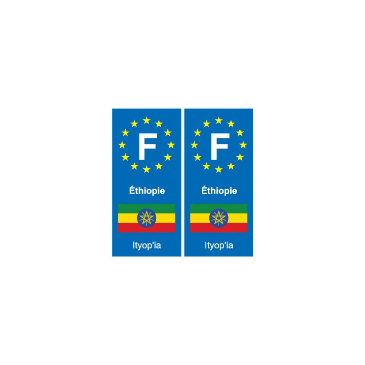F Europe Éthiopie Ethiopia autocollant plaque