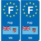 F Europe Fidji Fiji autocollant plaque