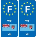 F Europe Fidji Fiji autocollant plaque