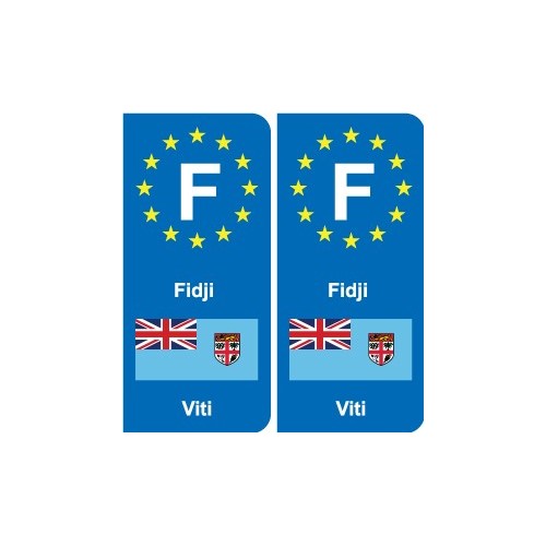 F Europe Fidji Fiji autocollant plaque