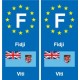 F Europe Fidji Fiji autocollant plaque