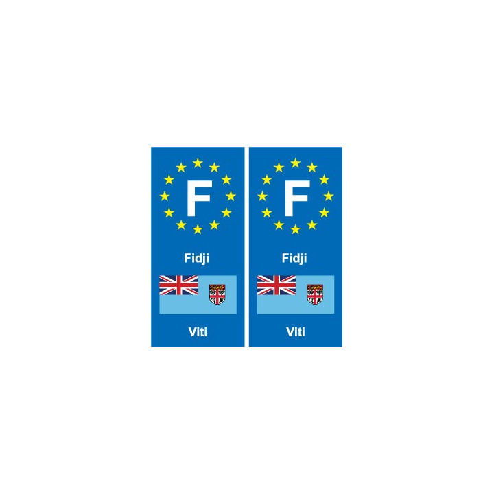 F Europe Fidji Fiji autocollant plaque