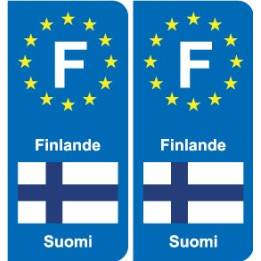 F Europe Finlande  autocollant plaque