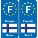 F Europe Finlande Finland autocollant plaque