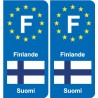 F Europe Finlande  autocollant plaque