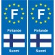 F Europe Finlande  autocollant plaque