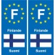 F Europe Finlande  autocollant plaque