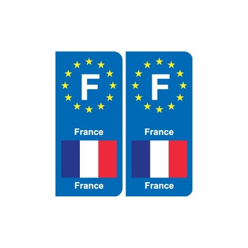 Autocollant France plaque immatriculation blason département F Europe
