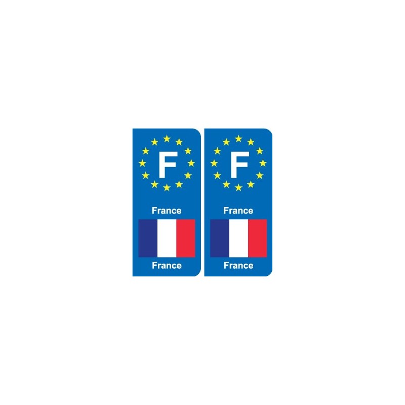 Autocollant gauche pour plaque d'immatriculation avec blason européen et  lettre F