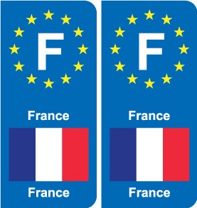 Autocollant Stickers plaque d'immatriculation voiture France Europe F