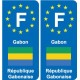 F Europe Gabon autocollant plaque