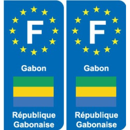 F Europe Gabon autocollant plaque