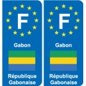 F Europe Gabon autocollant plaque