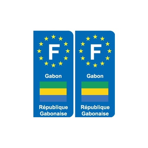 F Europe Gabon autocollant plaque