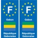 F Europe Gabon autocollant plaque